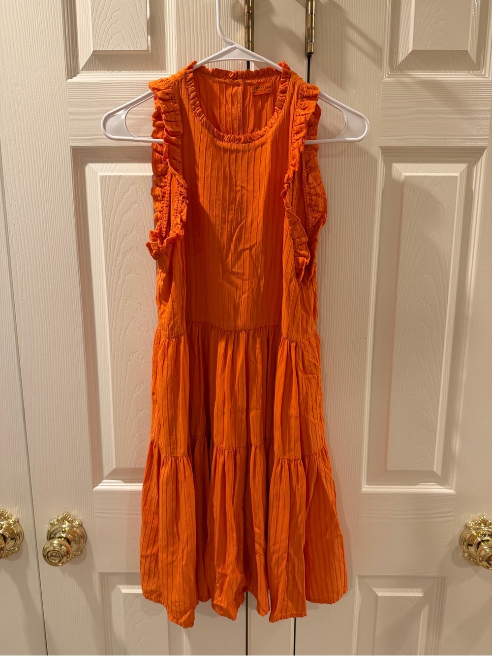 Morley Bright Orange Ruffle Tiered Dress
